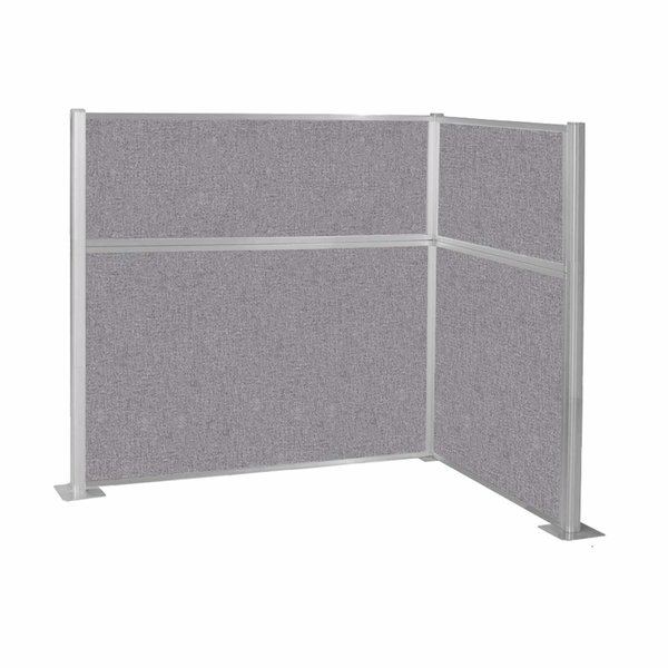 Versare Pre-Configured Hush Panel Cubicle (L Shape) 6' x 4' L-Build Cloud Gray Fabric 1869708